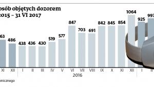 Liczba nowych osób objętych dozorem w okresie 1 VII 2015 – 31 VI 2017