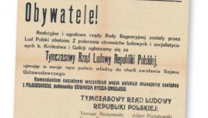Afisz informujący o sformowaniu w Lublinie Tymczasowego Rządu Ludowego Republiki Polskiej
